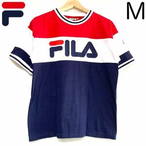 FILA フィラ 3色 トリコカラー ロゴプリント リンガーTシャツ