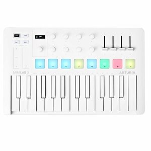 ◆ ARTURIA MiniLab 3 Alpine White USB-MIDI ミニ鍵盤 25鍵 USBキーボード 特価品
