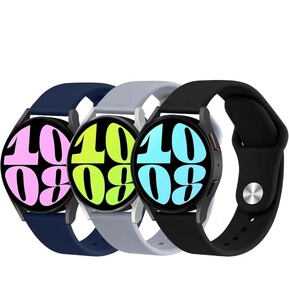 y022617fm コンパチブル Samsung Galaxy Watch 6 / 6 クラシックバンド 用 20mm 交換用 時計ベルト シリコンベルト 3本入