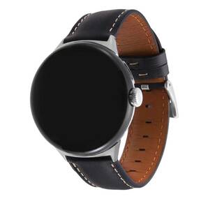 y022237m Google Pixel Watch / 2022年モデル　バンド 本革 レザー ベルト 交換バンド ブラック