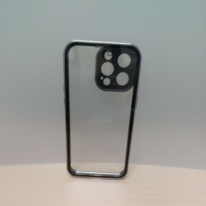 y021415fm iPhone 15 Pro Max 用 ケース クリア ロック式 透明 両面９Ｈ 強化ガラス レンズ保護カバー 全面保護 アルミ バンパー 