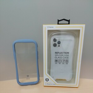 y021429fm iFace Reflection iPhone 12 / 12 Pro ケース クリア 強化ガラス (ペールブルー) 透明 カバー 耐衝撃 米国MIL規格取得 