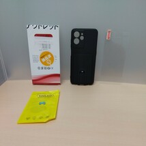 y021907fm OUKITEL C32 ケース C32 Pro ケース スタンド付き TPU ストラップホール 付き 背面 カード収納 ガラスフィルム 1枚入り_画像3