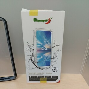 y022010fm Samsung Galaxy S10＋防水 ケース 耐衝撃 ストラップ 付き 防雪 防塵 ブラックの画像4