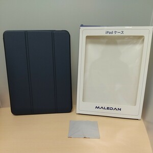 y022021fm Maledan ipad air 第4世代 ケース iPad air 第5世代 10.9 インチ ケース PC クリアカバー Apple Pencil 収納可能濃い ブルー