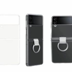 y022608fm Galaxy Z Flip4 5G ケース 純正 クリアカバー リング付 Clear Slim Cover with Ring EF-OF721 スマホクリーナー セット