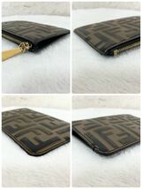 【贅沢品の極み】FENDI フェンディ　フラグメントケース　コインケース　キーリング　ズッカ柄 　レザー　本革　ブラウン　ブラック_画像5