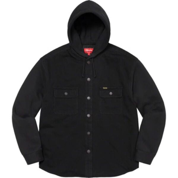 Supreme Fleece Hooded Denim Shirt Mサイズ