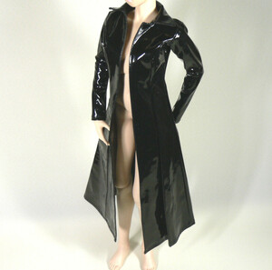 ADeLa　黒エナメル ロングコート　1/3 ドール服　60cm Doll Clothes　Black Enamel Long Coat　DD　USED