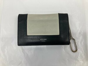 CELINE セリーヌ 財布 黒×グレー チェーン付き 【CBAE8018】