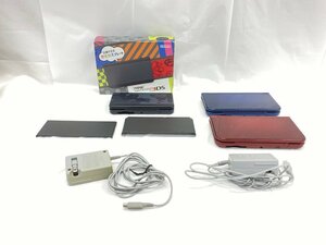 任天堂 New ニンテンドー3DS KTR-001 ブラック / LL RED-001 ブルー本体のみ/レッド充電器付き 初期化済み おまとめ【CBAI4001】