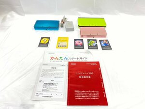 任天堂 ニンテンドー3DS CTR-001 ブルー充電器付き/ピンク説明書付き / RED-001 ライムグリーン本体のみ 初期化済 おまとめ【CBAI4002】