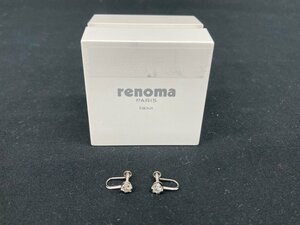 RENOMA レノマ Pt900 1P ダイヤモンド イヤリング ダイヤ幅3.4mm 1.6ｇ 箱付き【CBAX0002】