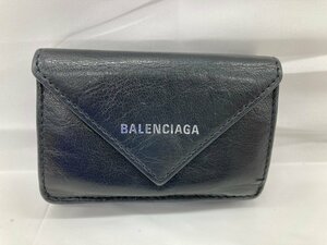 BALENCIAGA　バレンシアガ　三つ折り財布　黒　箱付き【CBAX7027】