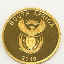 K24　2010 FIFAワールドカップ　南アフリカ　金貨　1/4oz　総重量7.9g【CABD0035】_画像2