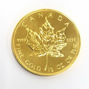 K24IG カナダ メイプルリーフ金貨 1/2oz 総重量：15.5ｇ【CABC6075】