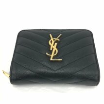 Yves Saint Laurent イヴ・サンローラン クラシック・モノグラム 二つ折り財布【CABB2038】_画像1