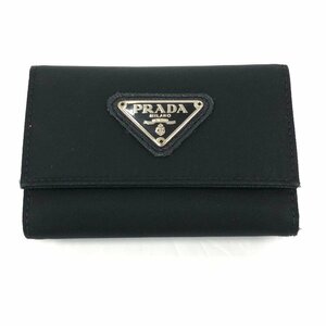 PRADA プラダ キーケース 黒 レザー 6連 85【CABB6044】