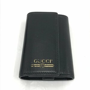 GUCCI グッチ キーケース 6連 黒 レザー 547588【CBAD9083】