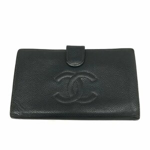 CHANEL シャネル 財布 黒 レザー ココマーク キャビアスキン 【CBAG8023】