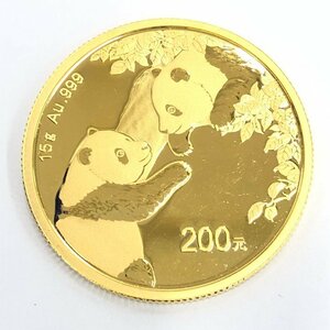 K24　金貨幣　中国　パンダ金貨　200元　重量15.0g【CBAK4014】