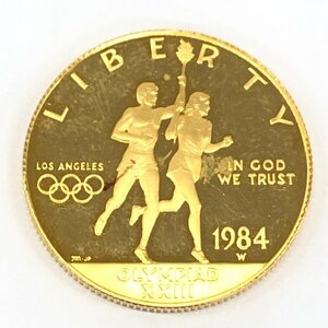 K21.6　ロサンゼルスオリンピック　10ドル金貨　総重量16.6g【CBAM0016】