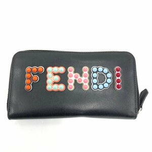 FENDI　フェンディ　マルチスタッズ　ラウンドファスナー　長財布【CBAL6014】