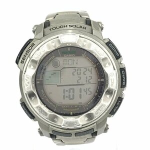 CASIO カシオ 腕時計 ソーラー 銀色 稼働品 PRW 2500I【CBAL2046】