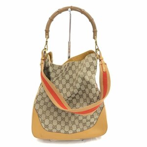 GUCCI グッチ ショルダーバッグ 2way バンブーライン GG ベージュ系 001 4058 1705【CBAK2007】