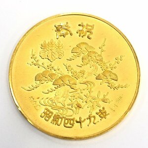 K24　純金メダル　奉祝　純金・1000刻印　重量25.2g【CBAP3012】