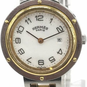 HERMES エルメス 腕時計 クリッパー クオーツ 361033 不動品【CBAO0001】