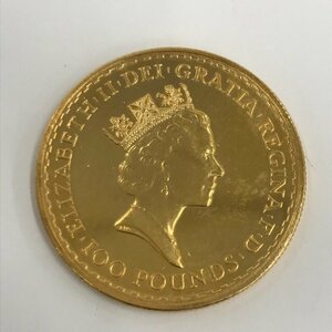 K22　金貨幣　イギリス　ブリタニア金貨　100ポンド　重量34.2g【CBAS3040】