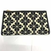 KATE SPADE ケイトスペード 長財布 黒×ベージュ クローバー【CBAU4040】_画像2