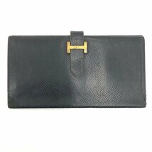 HERMES　エルメス　ベアン　長財布　ブラック　ジャンク【CBAL6001】_画像1