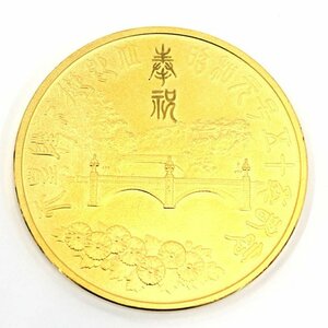 K24　純金メダル　天皇陛下御即位50年記念メダル　純金・1000刻印　重量108.5g【CBAZ6023】