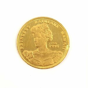 K24　純金メダル　ハワイ　カイウラニ王女　24K刻印　重量3.9g【CBAZ6052】