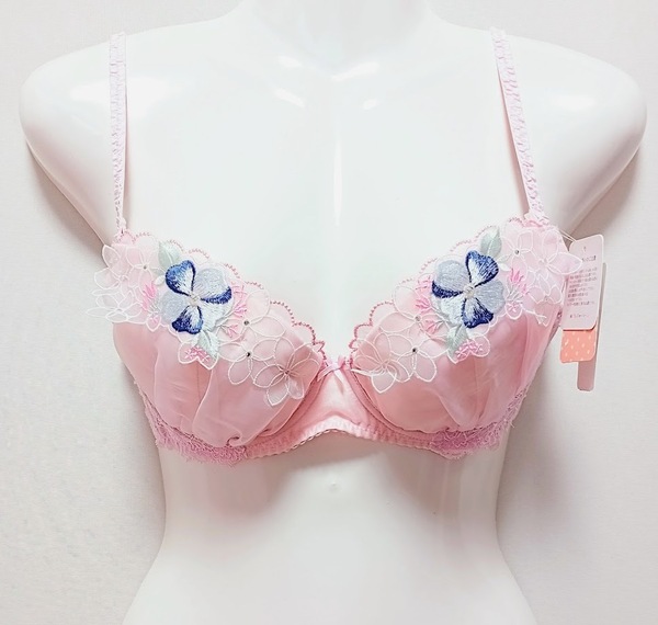 新品タグ付 プレジャージーン ブラ zuka stella ブラジャー Morning Glory ピンク C70