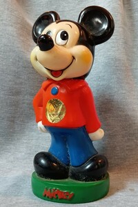 ディズニー ミッキーマウス ソフビ貯金箱 高さ25cm位 70年代