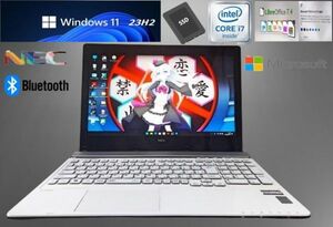 【爆速 Core i7/メモリ16GB/新品SSD512搭載】Windows11 ｖ23H2【NEC LaVie GN246ACD4】Webカメラ/Blu-ray/Bluetooth/USB3.0/7549