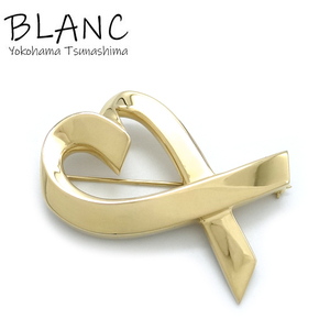  Tiffany натирание Heart брошь K18 21.1g желтое золото K18 YG булавка брошь ювелирные изделия Tiffany&Co. Yokohama BLANC