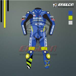 海外 送料込み 　高品質　257 アンドレア・イアンノーネ Suzuki ECSTAR MotoGP 2018` レーシングレザースーツ サイズ各種　本革　レプリカ