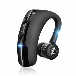 【1円〜】新品 ワイヤレスイヤホン 黒 Bluetooth 4.1 片耳 車 バイク 通学 通勤 ハンズフリー 高コスパ 人気 左右耳兼用 V9