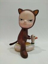 【模写】奈良美智 Yoshitomo Nara Harmless Kitty 木 フィギュア acrylic on wood 28CM_画像1