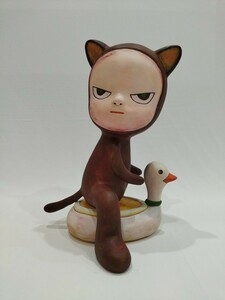 【模写】奈良美智 Yoshitomo Nara Harmless Kitty 木 フィギュア acrylic on wood 28CM