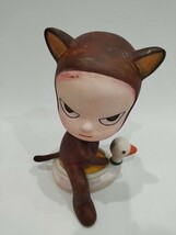【模写】奈良美智 Yoshitomo Nara Harmless Kitty 木 フィギュア acrylic on wood 28CM_画像2