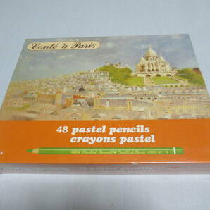 未使用 廃盤品 1980年代 フランス製共箱付■コンテアパリ(Conte a Paris)pastel pencils crayons pastel(クレヨンパステル) 油性色鉛筆48色