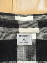 カーハート carheartt ネルシャツ チェック ブロックチェック 長袖シャツ 黒白 アメカジ ストリート ヒップホップ バイカー スケーター_画像3