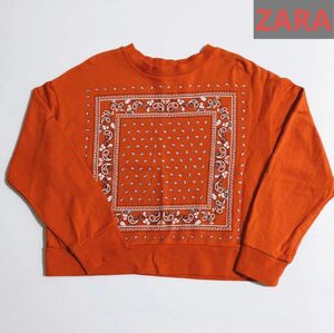 ZARA ザラ　スウェット　トレーナー　コットン　綿　ゆったりめ　かわいい　大きめ　赤　レッド