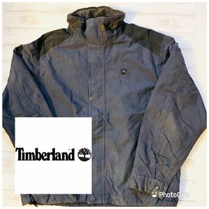 ビッグサイズ　ティンバーランド　Timberland XL 裏フリース　ツートーン　ナイロン　マウンテンジャケット　ネイビー×ブラック