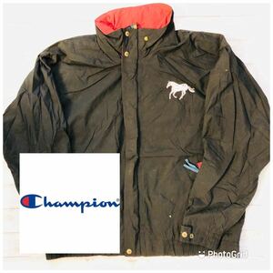 チャンピオン　Champion L 裏ナイロン　ナイロン　マウンテンパーカー　マンパー　ブラック